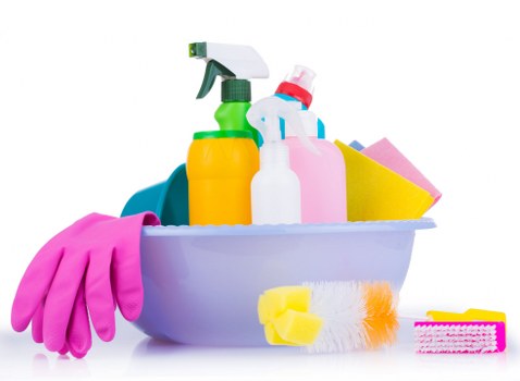 Carpet cleaning equipment prepared for a service appointment